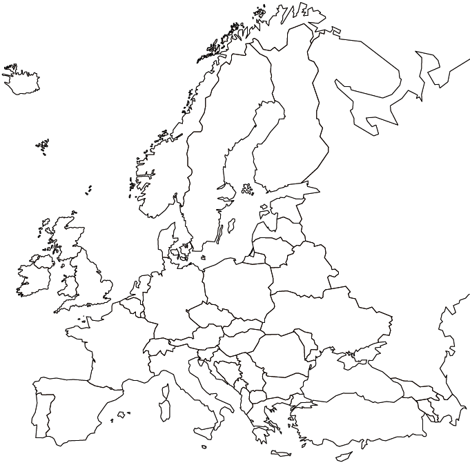 Outline map of Europe