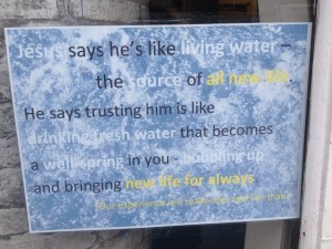 living water window sign